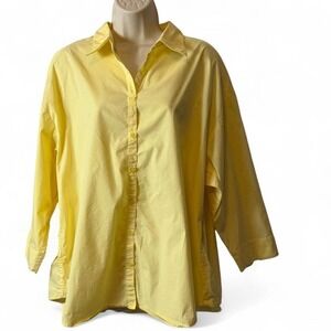 Vintage 90s Sonoma Jean Co Yellow Button Down Shirt, Women's Size 1X.